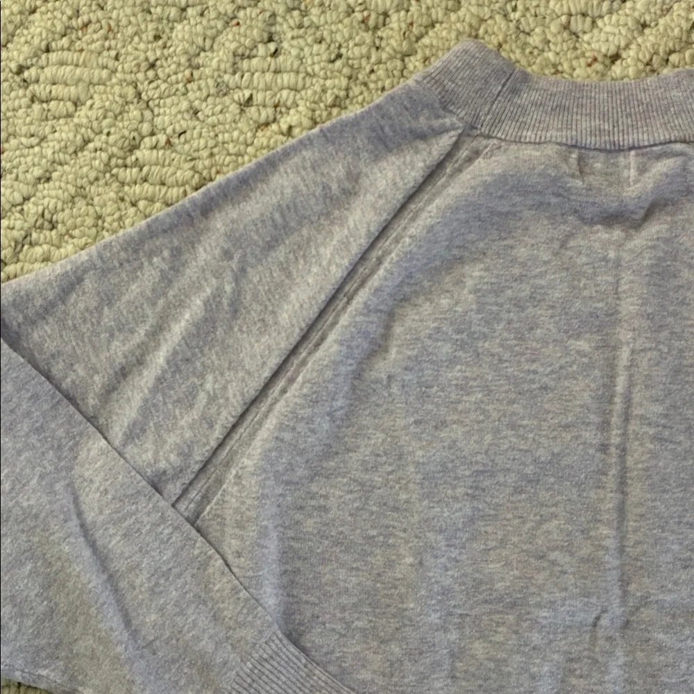 A New Day Grey & Purple Crewneck Sweater with Ribbed Cuff Detail